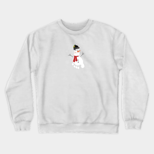 Snowman with baby foot print Crewneck Sweatshirt by GULSENGUNEL